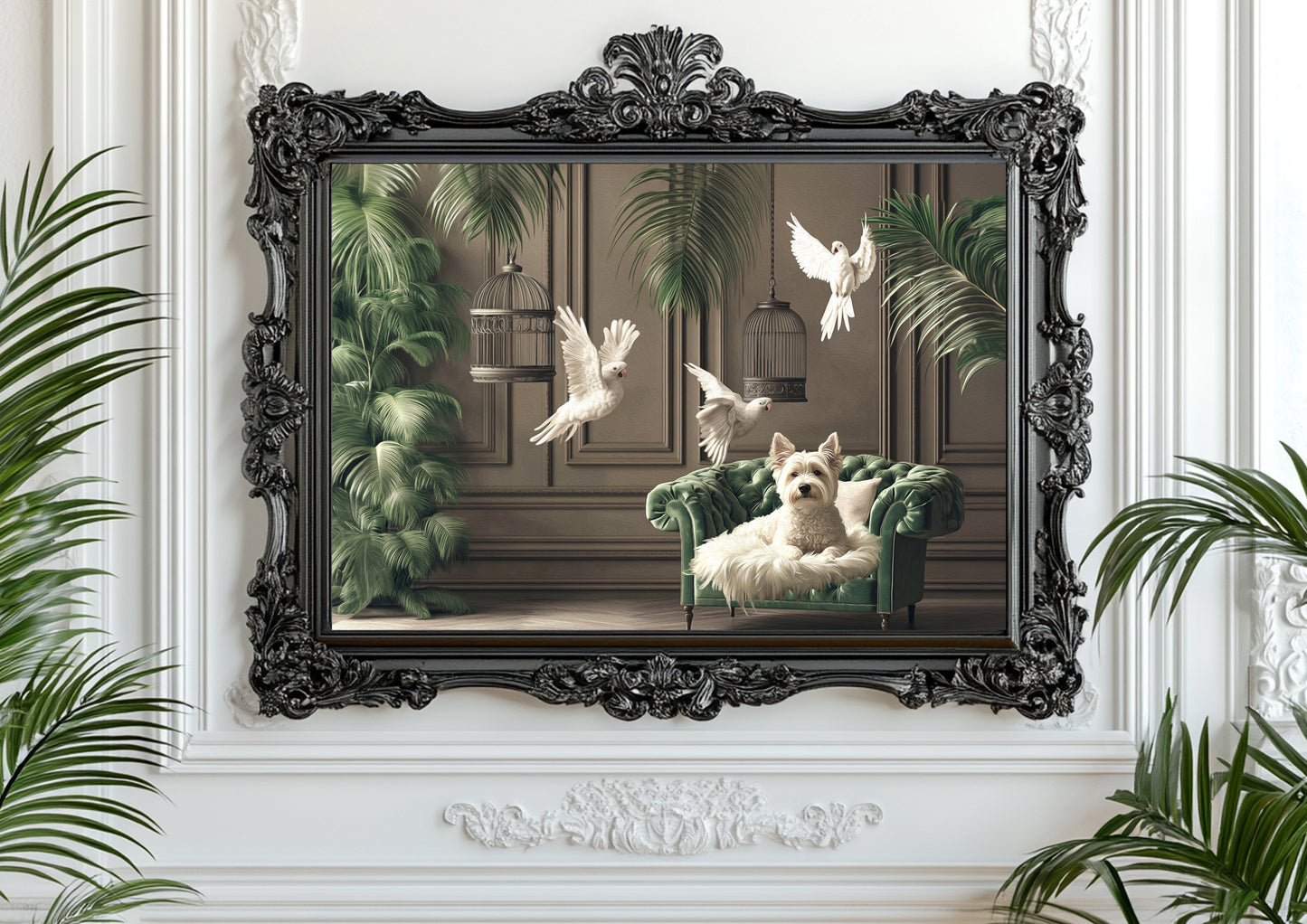 'Serenade in White' - West Highland Terrier Dog Art Print - Digital Download
