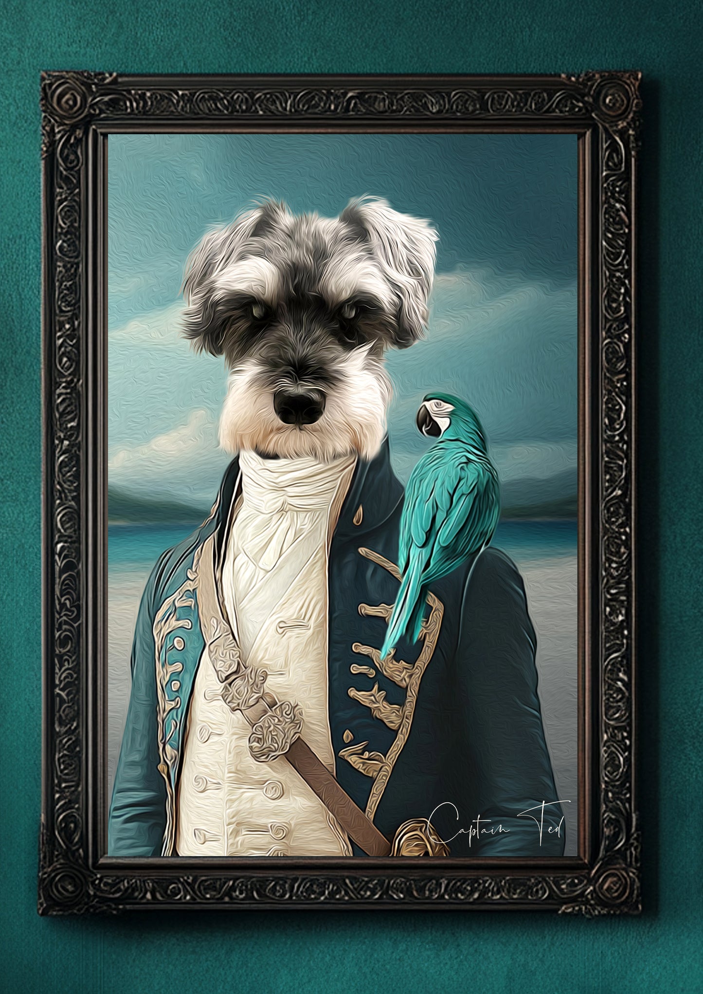 Vintage Custom Dog Portrait - The Barking Buccaneer