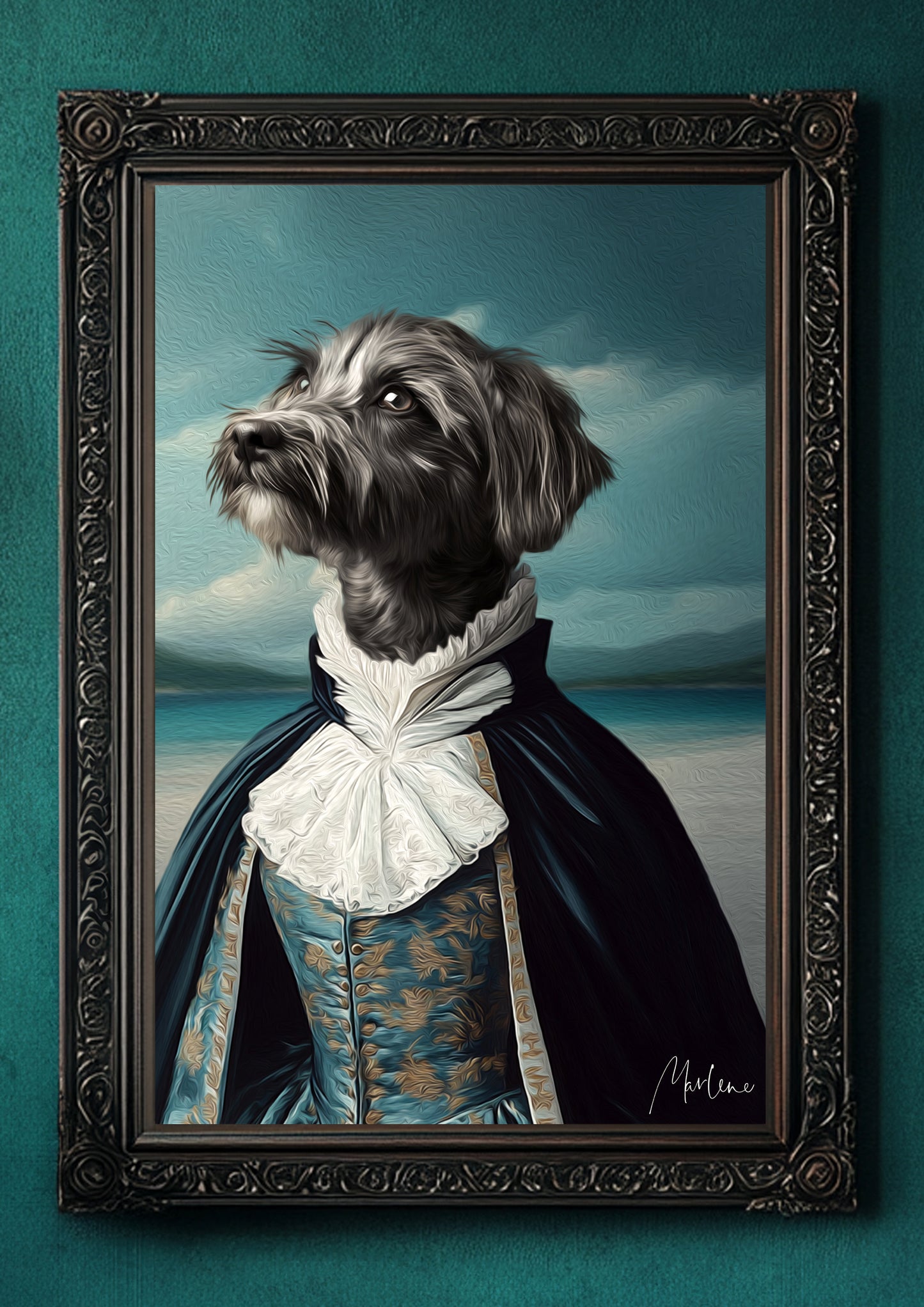 Vintage Custom Dog Portrait - The Canine Countess