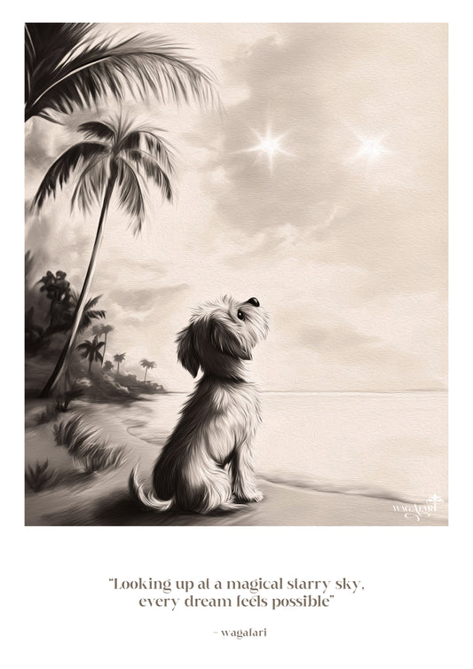 Vintage Travel Quote - 'Looking up at a starry sky...'