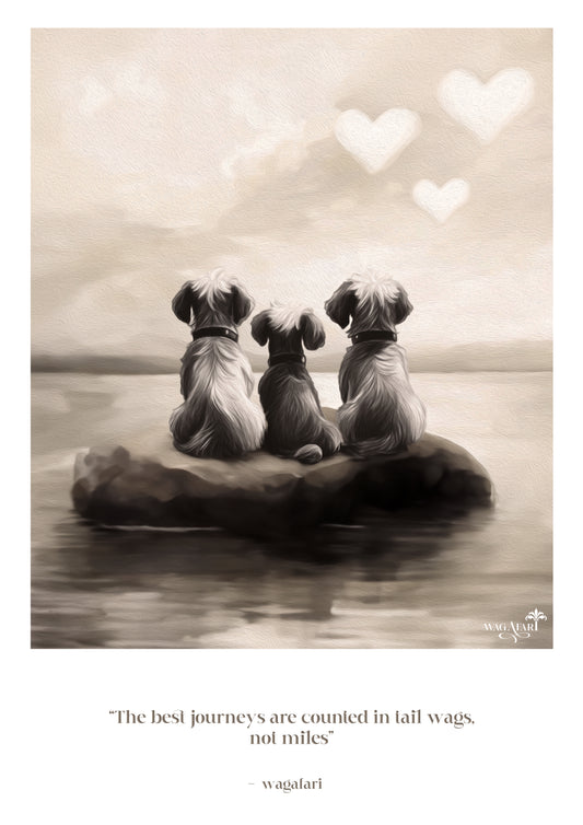 Vintage Travel Quote - 'The best journeys are counted in tail wags...'