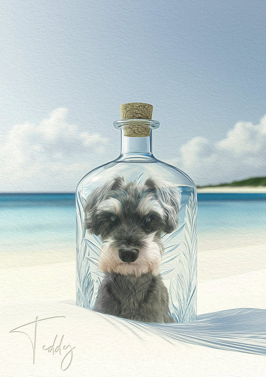 Bottled Memories Custom Dog Portrait - Blue