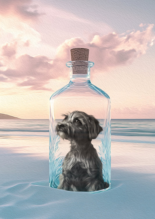 Bottled Memories Custom Dog Portrait - Sunset