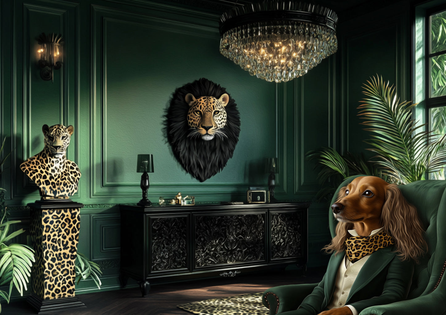 'Jungle Jamboree' - Dachshund Dog Art Print - Digital Download