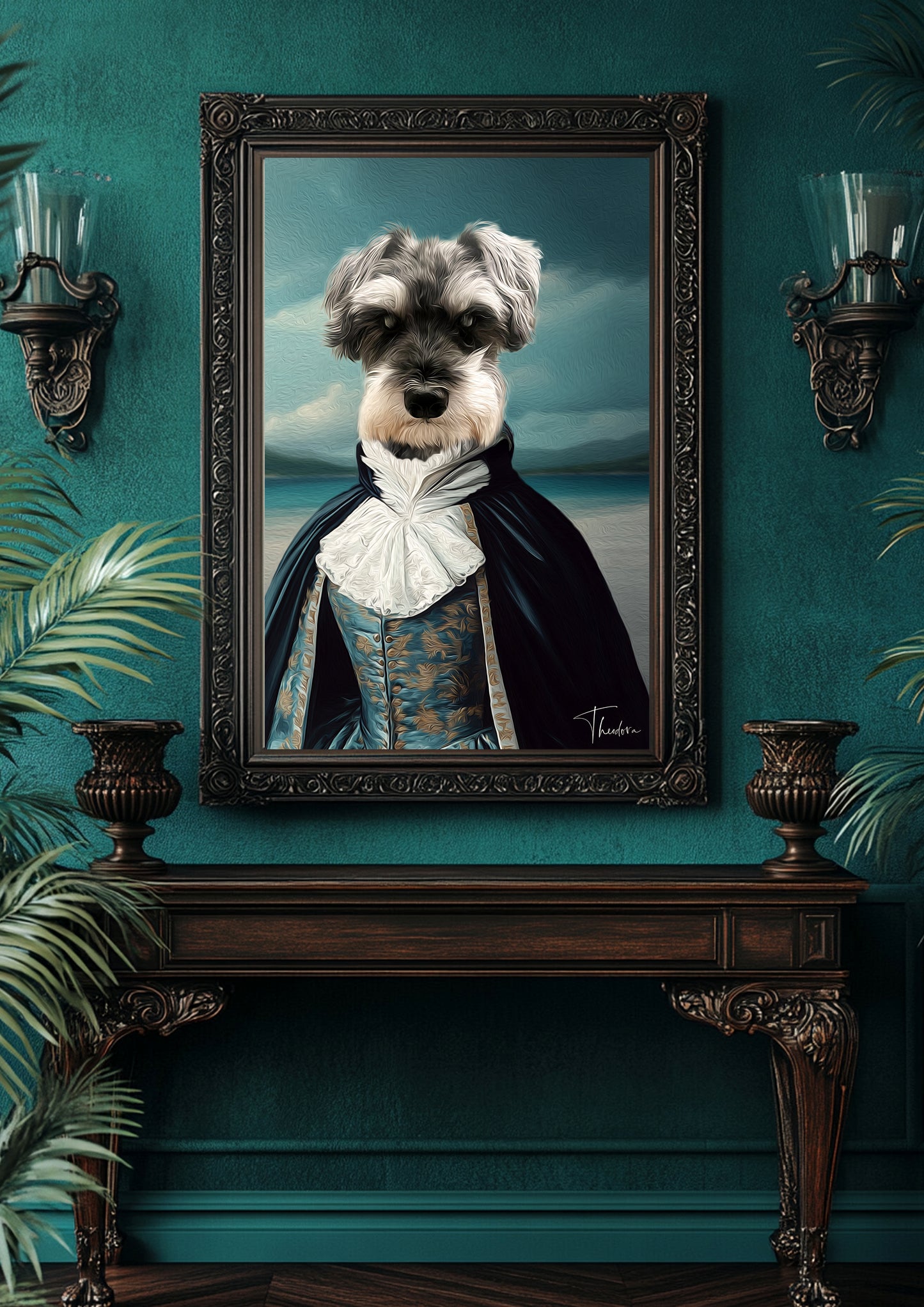 Vintage Custom Dog Portrait - The Canine Countess