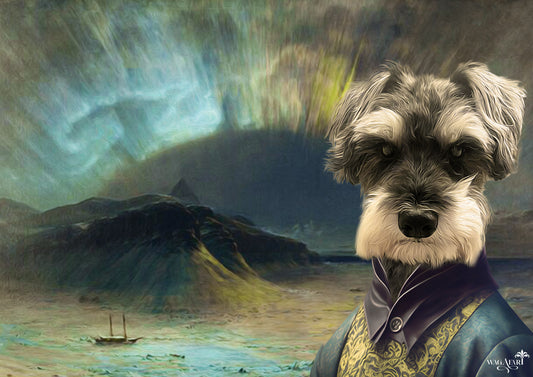 Vintage Dog Portrait - Aurora Borealis
