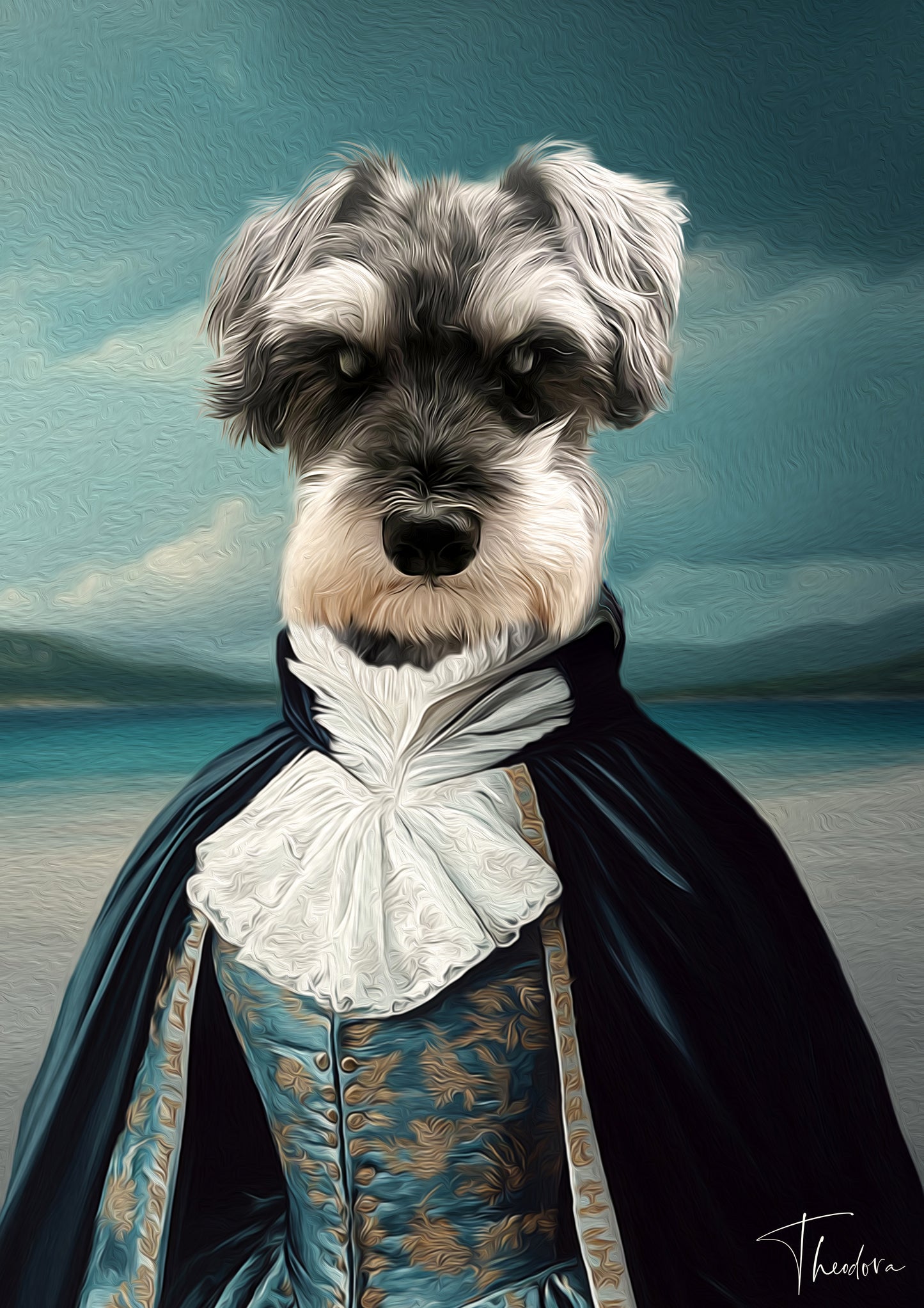 Vintage Custom Dog Portrait - The Canine Countess