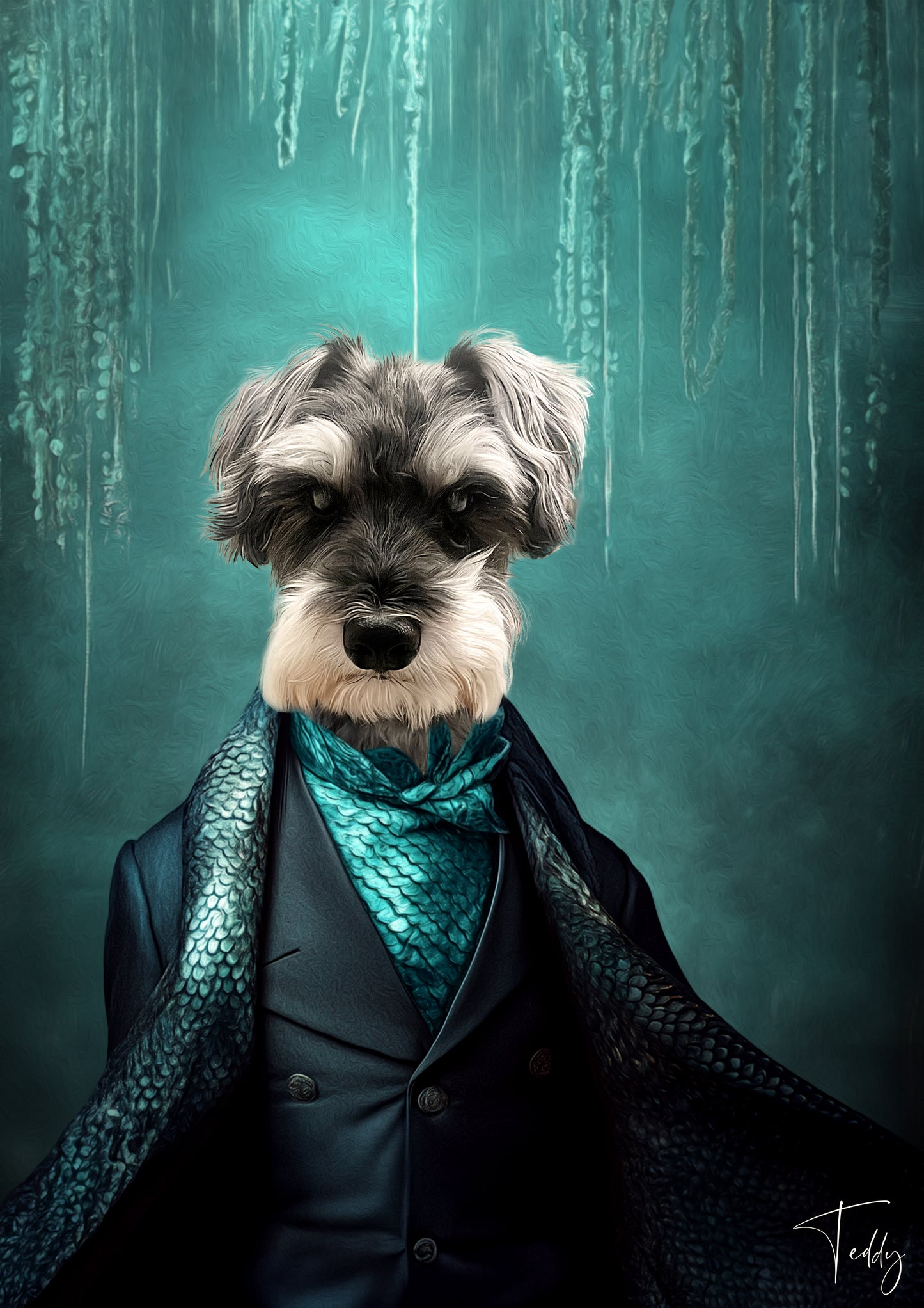 Ocean Disco Custom Dog Portrait - Merman