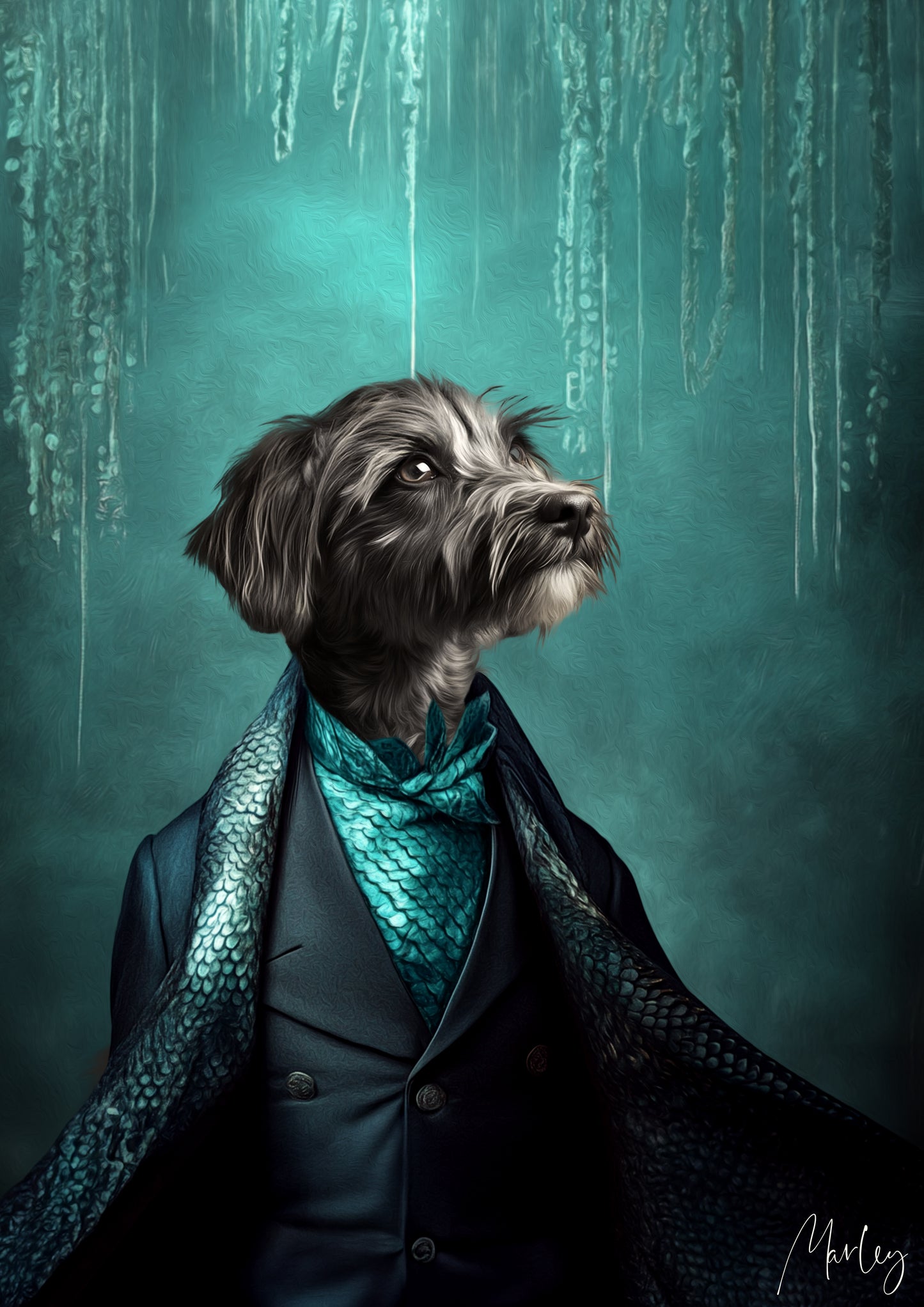 Ocean Disco Custom Dog Portrait - Merman