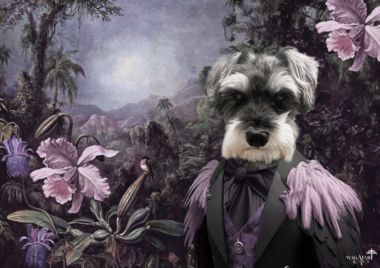 Vintage Dog Portrait - Mountain Orchids