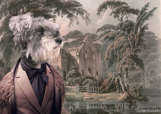 Vintage Dog Portrait - Valle Crucis Abbey